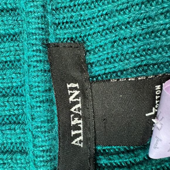 Alfani Lg Cardigan Angora Blend Teal Green Shawl Collar Single Button Closure rd - Picture 9 of 16